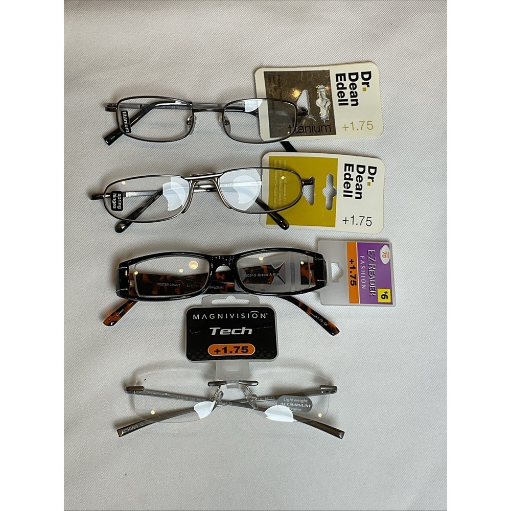 Lot‎ Of 4 Reading Glasses +1.75 Mixed Magnavision Dr Dean Dell